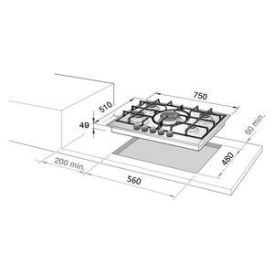  طباخ داخلي غازي ديلونجي - 5 مشاعل - SLF575 - ستانلس ستيل 