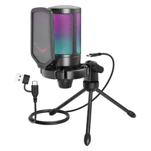 Fifine AmpliGame A6 - Microphone - RGB - USB - Black 