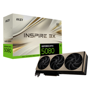 MSI G5080-16I3C - GeForce RTX 5080 16G Inspire 3X OC - Graphics Card - 16 GB GDDR7 - NVIDIA Blackwell - Black