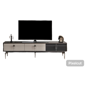 طاولة تلفاز خشبية فرست شاين - 55-75 انج - Hilton_200 - اسود تيتانيوم