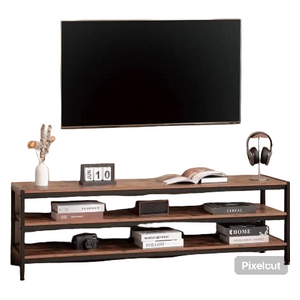 Lumi WP2001L - Wooden TV Stand with Shelves - 40-70 Inch - Brown