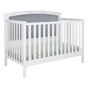  Upholstered 4-in-1 Convertible Crib - White 