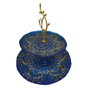 Gallery Home Two-Layer Sweet Serving Plate - Navy