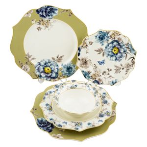 Gallery Home Colorful Dinner Serving Plate Set - 25 Pieces