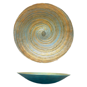 Gallery Home Swirl Decorative Bowl - Turquoise and Gold