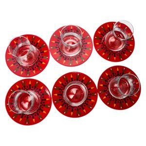Gallery Home Turkish Tea Glasses Set - 6 Pieces - Red