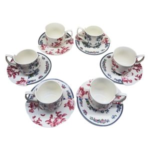 XD Collection Coffee Cup And Saucer, 6 Pieces - Multi Color