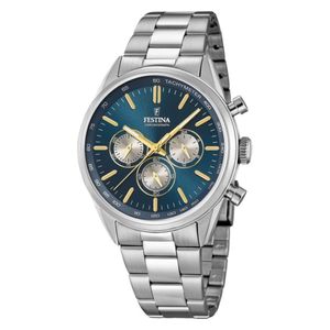  Festina Watch F16820/C For Men - Analog Display, Stainless Steel Band - Silver 