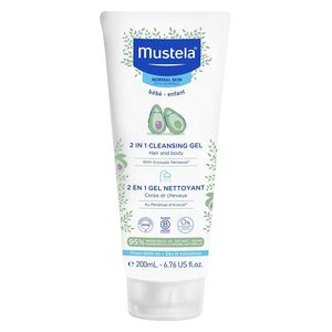 Mustela 2 In 1 Cleansing Gel For Babies Body And Hair Cleanser With Natural Avocado - 200 ml