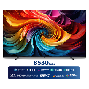  Philips 55PQT8530/56 - 55 Inch - 4K - QLED - 120Hz DLG - Google TV - Black 