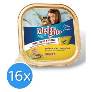  Miglior Gatto Wellness System Paté with Chicken & Rabbit Wet Cat Food - 16 piece 