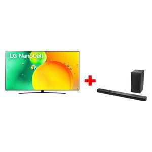  شاشة ال جي 65-انج فئة NANO80T6A - سمارت - 4K UHD - NanoCell - هيرتز 60 - إصدار 2024 + سماعة ساوند بار ال جي - SQC1 - اسود 