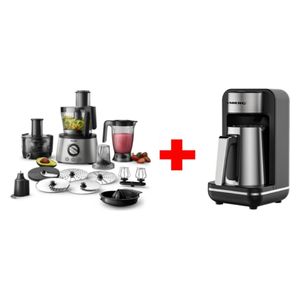  Philips HR7778 - Food Processor - Stainless Steel + HAUSBERG HB-3821IN - Coffee Maker - Black 
