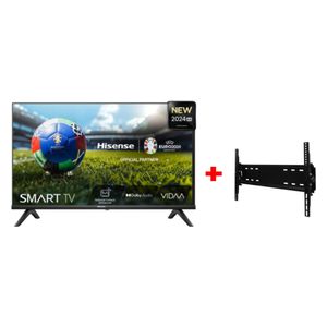  Hisense 32-Inch 32A4N - Smart - HD - LED - 2024 Model + ALNOUR NO32 - TV Wall Mounted - Black 
