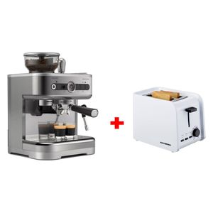 ماكنة اسبيريسو فيليبس - PSA3228/01 - ستانلس ستيل + محمصة خبز هاوسبيرغ - HB-195NG - ابيض 