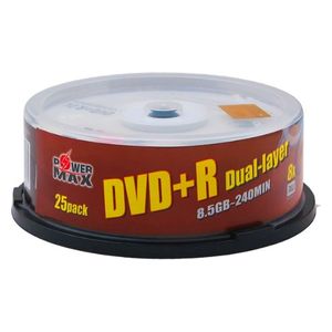 اقراص باور ماكس 25 قطعة DVD+R/DL/8X/25/CAKE BOX