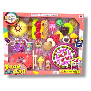  Toy Set: Assorted Large Plastic Pizza Food Set 