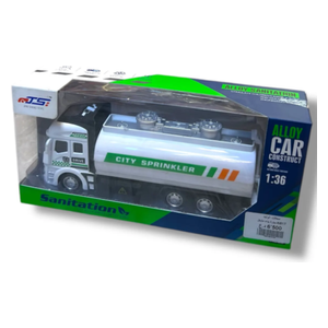  سيارة حديد شكل بناء يدوية - ابيض 