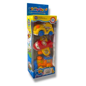  سيت طيارة وسيارة وقطار بلاستيك ملونه يدوي 