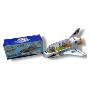  لعبة الاصوات الاستعراضية على شكل طائرة شفافة فضائية متحركة - من عمر اشهر الى سنتين 