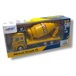  لعبة سيارة حديد شكل خباطة اصفر اللون يدوي 