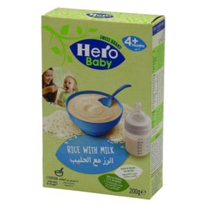 Swiss Brand Hero Baby Cerelac with rice and milk - +4 Months - 200g