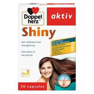  Doppel herz Aktiv Shiny - Hair Growth & Strengthening Complex with Vitamins, Amino Acids & Zinc - Reduces Hair Loss & Supports Keratin Production, 30 Capsules 