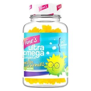  Fines Ultra Omega 3-6-9 with Vitamin E & Beta-Carotene - Plant-Based Formula - Supports Brain, Heart & Immune Health - For Kids & Adults, 60 Gummies 