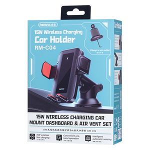 Remax RM-C04 - Wireless Charger & Mobile Holder - 15W - Black