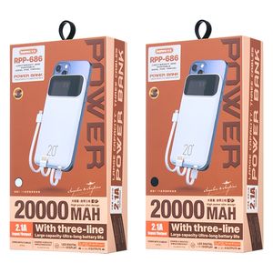 Remax RPP-686 - 20000mAh - Power Bank - White