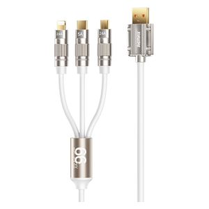  كيبل شحن ريماكس 3 في 1 - شحن 66 واط - ابيض 