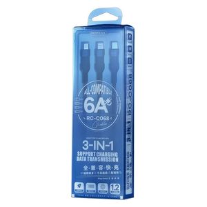 Remax RC-C068 - Cable 3-in-1 Fast Charging - 1.2M - Blue