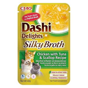  Inaba Dashi Delights Chicken with Tuna & Scallop Silky Broth Complementary Wet Cat Food - 40g 