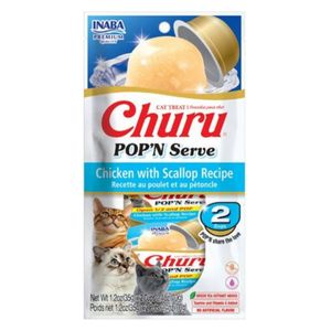  Inaba Churu Pop'n Serve Chicken with Scallop Cat Treat - 70g 