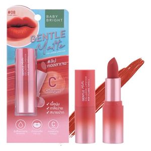  Baby Bright Gentle Matte Collagen Lipstick, 08 flame shell 
