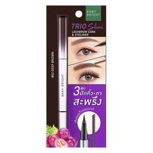  Baby Bright Trio Slim Lashbrow Cara & Eyeliner, Deep Brown 