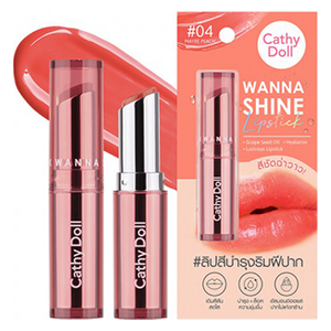  CATHY DOLL Wanna Shine Lipstick, 04 Maeby Beach 