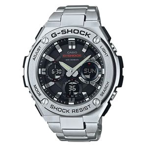  Casio G-Shock G-STEEL Men's Watch GST-S110D-1ADR - Analog-Digital Display, Stainless Steel Strap - Silver 