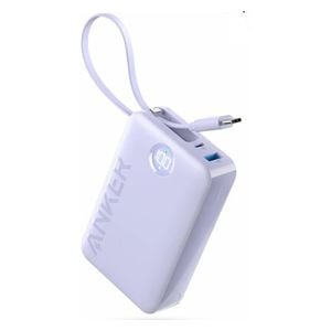 Anker A1647H21 - 20,000mAh - Power Bank 22.5W with Built-In USB-C Cable - White