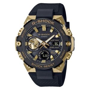  ساعة كاسيو للرجال GST-B400GB-1A9DR - عرض بعقارب, سوار من راتنج - اسود 