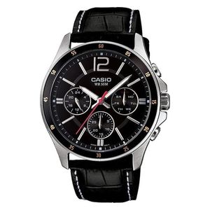  Casio Watch MTP-1374L-1AVDF For men - Analog Display, Leather Band - Black 