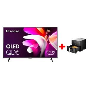شاشة هايسنس 50-انج فئة 50Q6GN - سمارت - 4K - LED - 60هيرتز + قلاية هايسينس هوائية  - H09AFBKS4S - 8 لتر - أسود