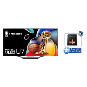 شاشة هايسنس 75-انج فئة U7N - سمارت - 4K - Mini-LED - 144 هيرتز + قلاية هايسينس هوائية  - H09AFBKS4S - 8 لتر - أسود