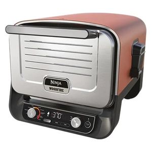  Ninja Woodfire Electric Outdoor Oven OO101UK Artisan Pizza Maker and BBQ Smoker - Red 