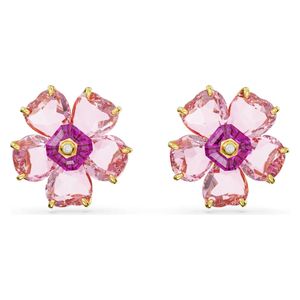 اقراط إيديليا على شكل زهرة للنساء من سواروفسكي - وردي