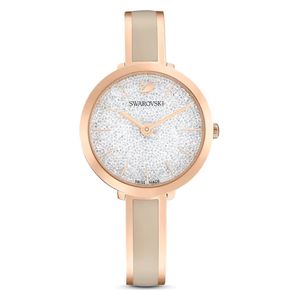  Swarovski Crystalline Delight Watch For Women -  Analog Display, Leather and metal Band - Gold 