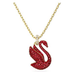  Swarovski Women's Iconic Swan Necklace - Red 