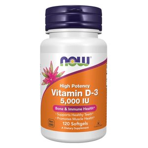  Now Foods Vitamin D-3 5000 IU - 120 Softgels 