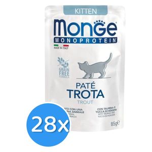  Monge Monoprotein Kitten Trout Cat Food - 28 Pieces 