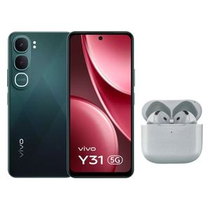  فيفو Y31 5G - دبل سيم - شاشة 6.68 بوصة LCD - معالج Snapdragon 4 Gen 2 - بطارية 6500 مللي أمبير بالساعة، شحن 44 واط، ميزات ذكاء اصطناعي + سماعات 